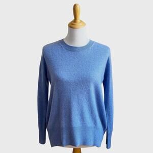 Tahari Women's Pure Luxe 100% Cashmere Sky Blue Relaxed Fit Cozy Sweater Small